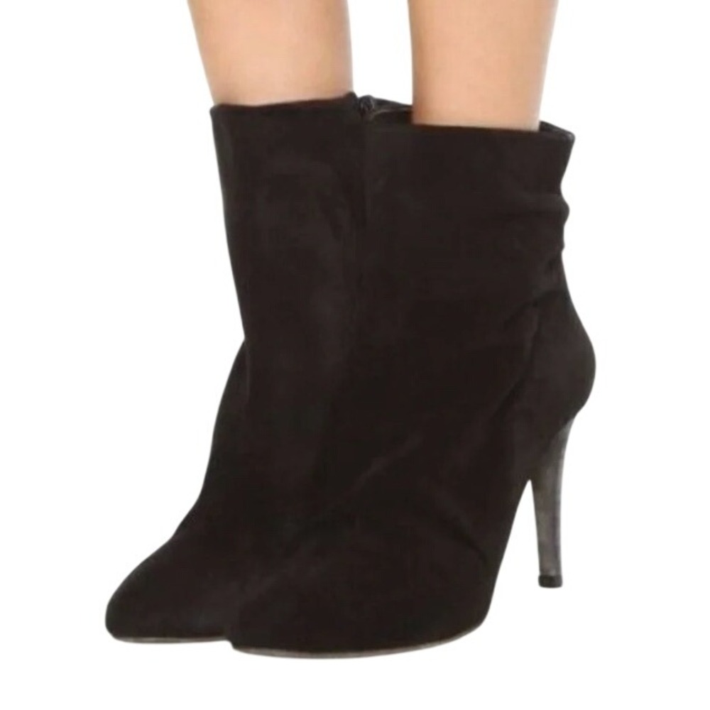 FREE PEOPLE Midi Boots FAIRFAX SUEDE LEATHER Zip Side High Heels/Bootie Black 39